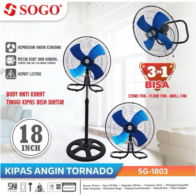 Kipas Angin Tornado Sogo 3 in 1 SG-1803