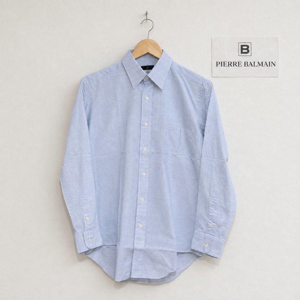 PIERRE BALMAIN Paris kemeja formal pria lengan panjang