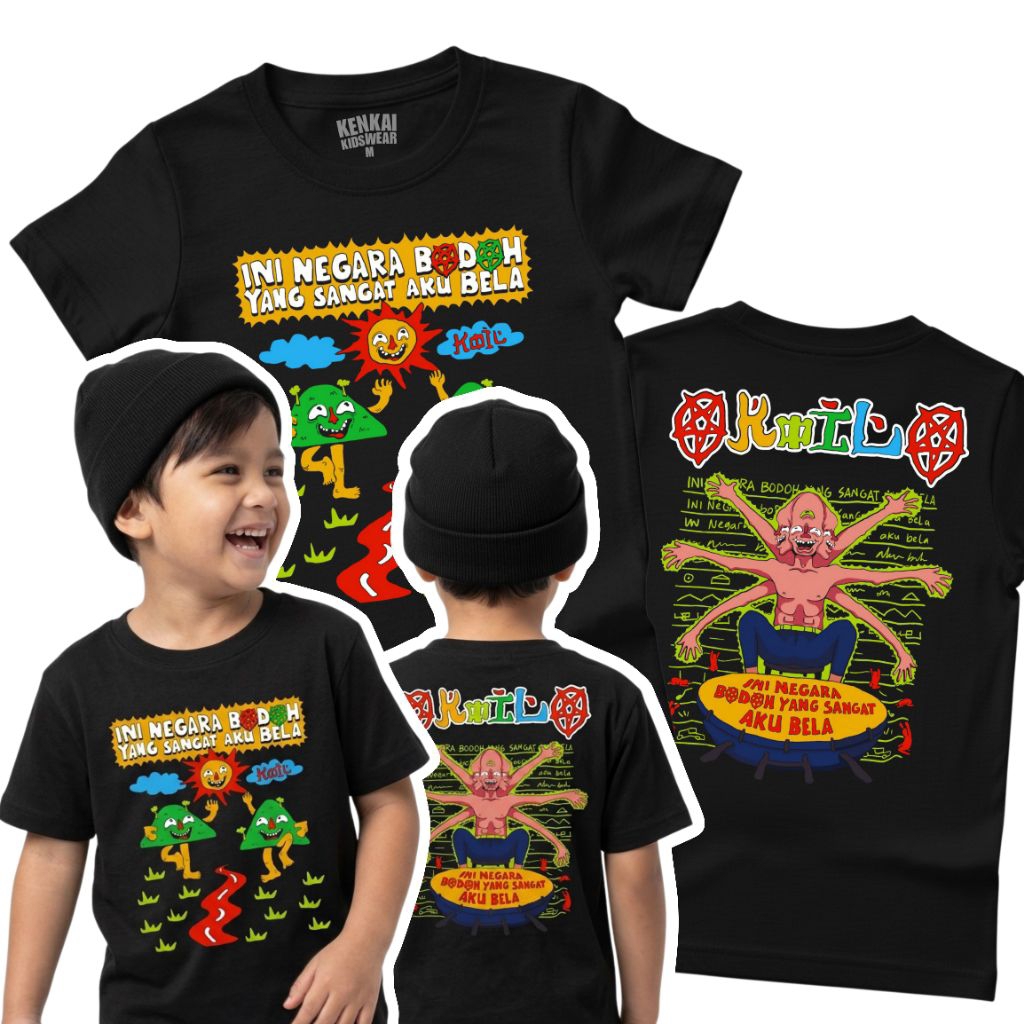 Kaos anak band koil negara bodoh V2 usia 1 sampai 10 tahun