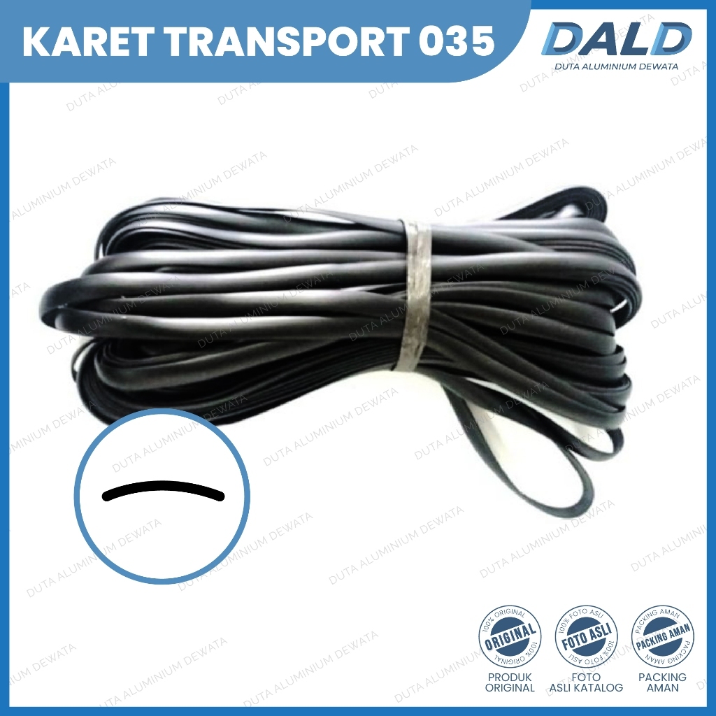 Karet Lis Transport Stopper Kusen Pintu Jendela Aluminium 035 KW 2 35-40 Meter Hitam/Black (1 Roll)