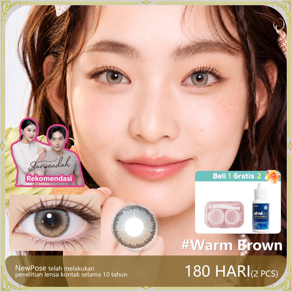(Rekomendasi Sarwendah)[Beli 2 Gratis 3]NewPose Softlens Grey Moonlight G Natural Taupe Ash Ethereal