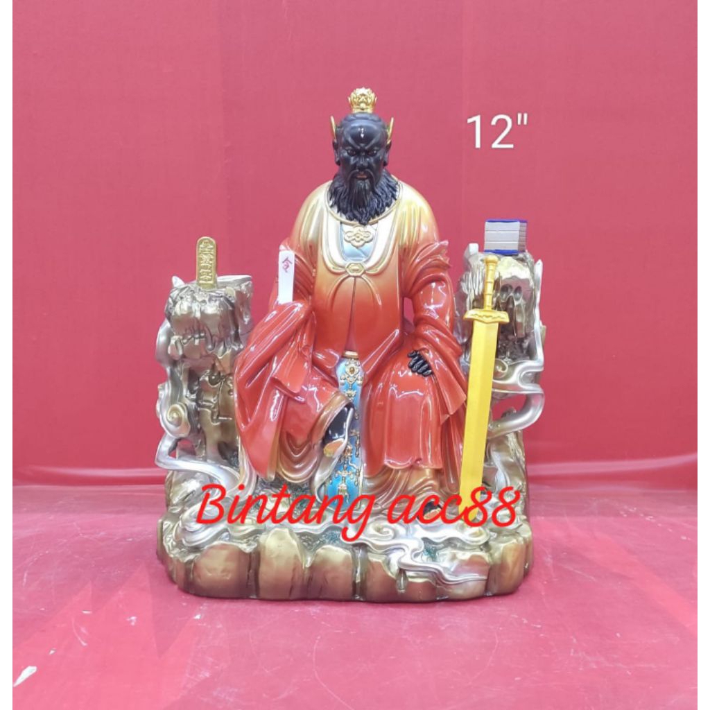 patung dewa zhang tien se / tiu Tien se - duduk - fiber - 12inch
