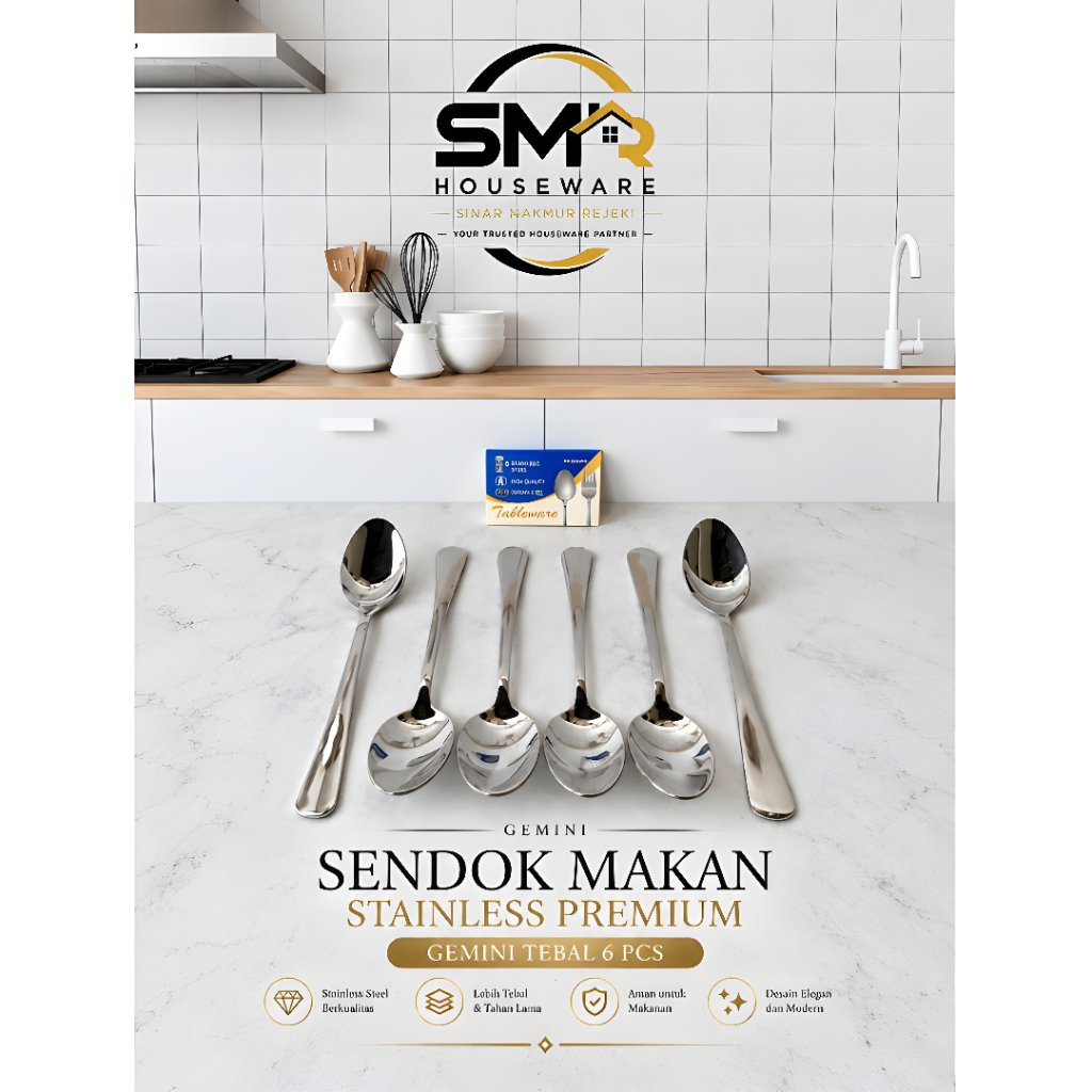 SENDOK MAKAN GEMINI DINNER SPOON | SENDOK MAKAN STAINLESS PREMIUM TEBAL