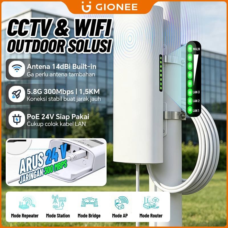 300Mbps Wireless Bridge CPE Outdoor 5.8GHz Jarak 1.5KM  Repeater/Station/Bridge/AP/Router Point to P