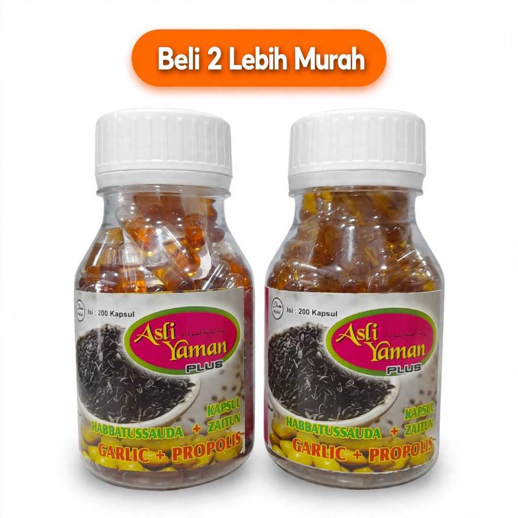 Habbatussauda plus propolis zaitun garlic Asli yaman 200 kapsul