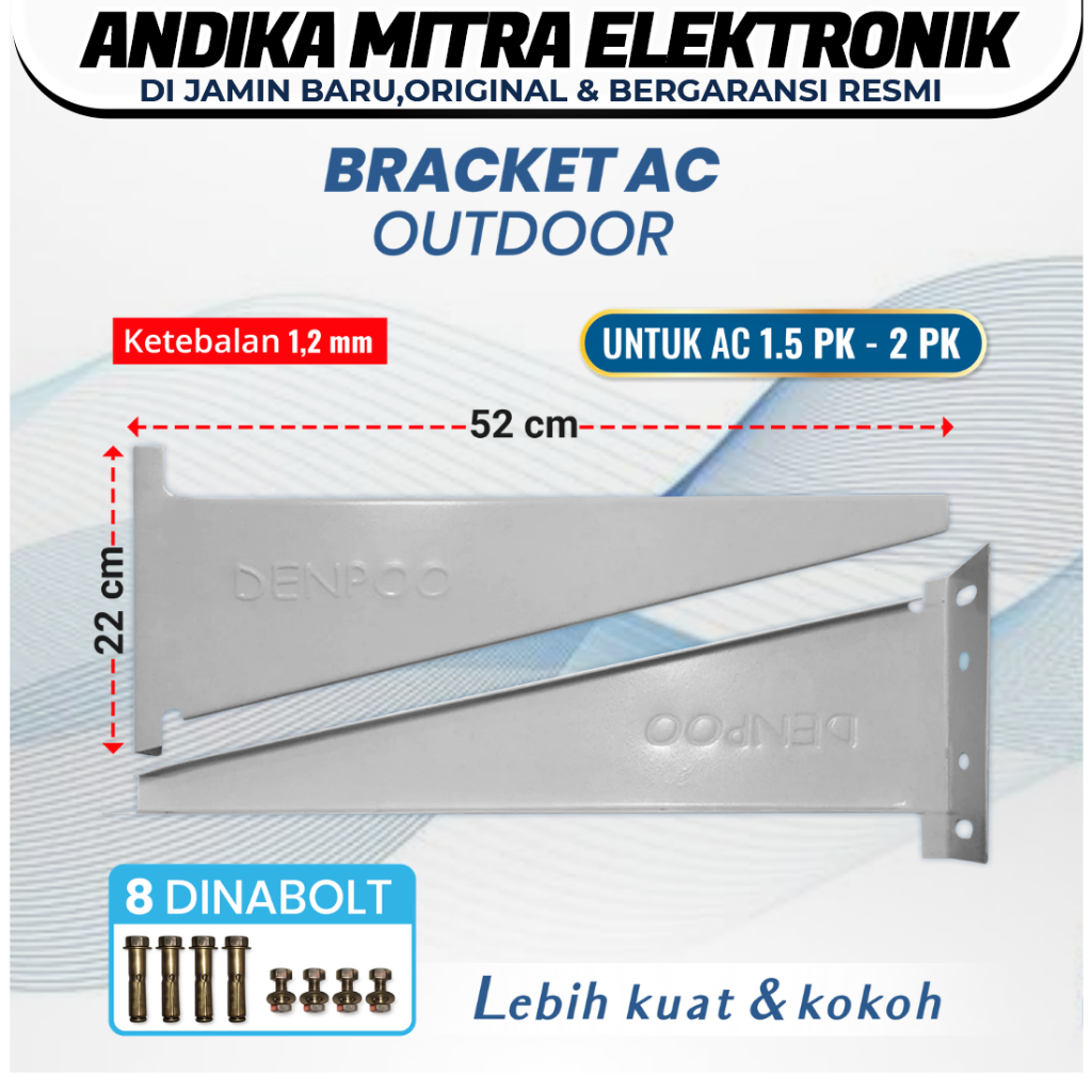 Bracket AC Outdoor 1 PK sampai 2 PK / Dudukan AC Outdoor Tebal Merk Denpoo