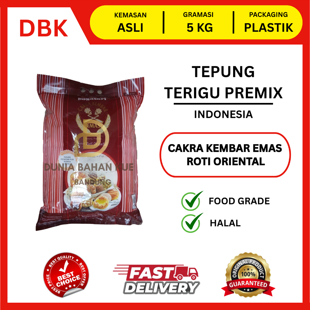 CAKRA KEMBAR EMAS ROTI ORIENTAL 5 KG / TEPUNG TERIGU ORIENTAL CAKRA KEMBAR EMAS