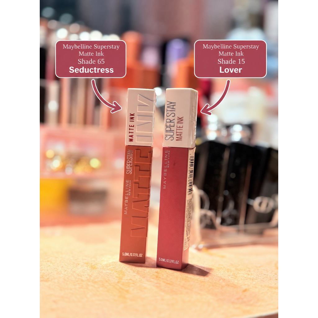 Maybelline Superstay Matte Ink Lip Matte Shade 65 Seductress & Shade 15 Lover Preloved