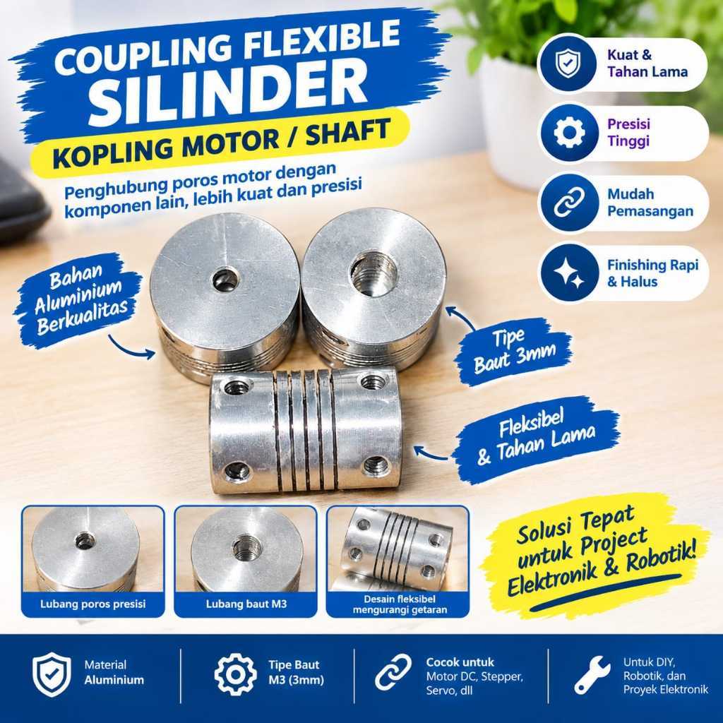 Coupling Shaft Aluminium Flexible Coupling Poros Motor CNC