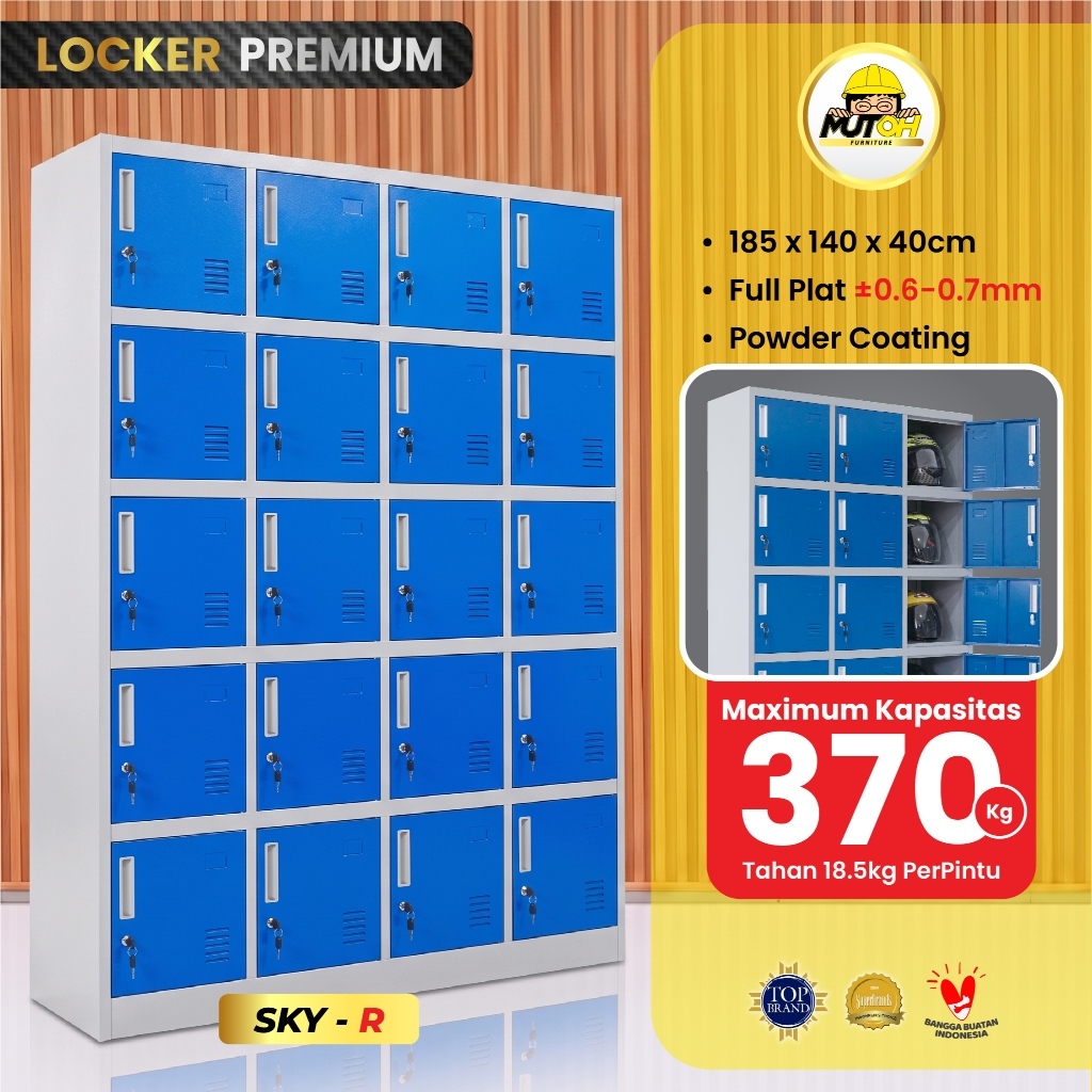 MUTOH PREMIUM | Locker besi 20 pintu besar lemari loker helm loker besi 20 pintu