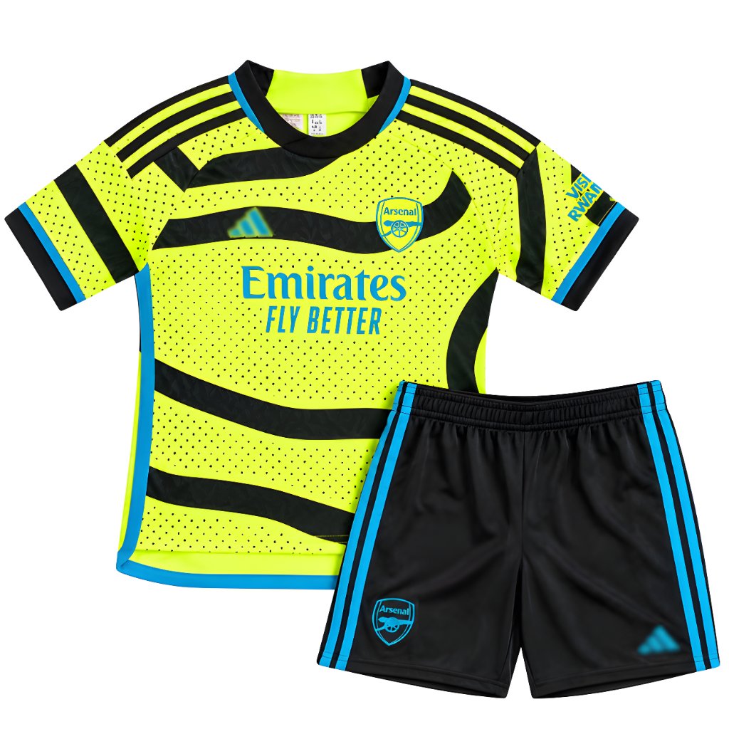 Setelan Jersey Arsenal Anak Away Neon Zebra Pattern - Premium