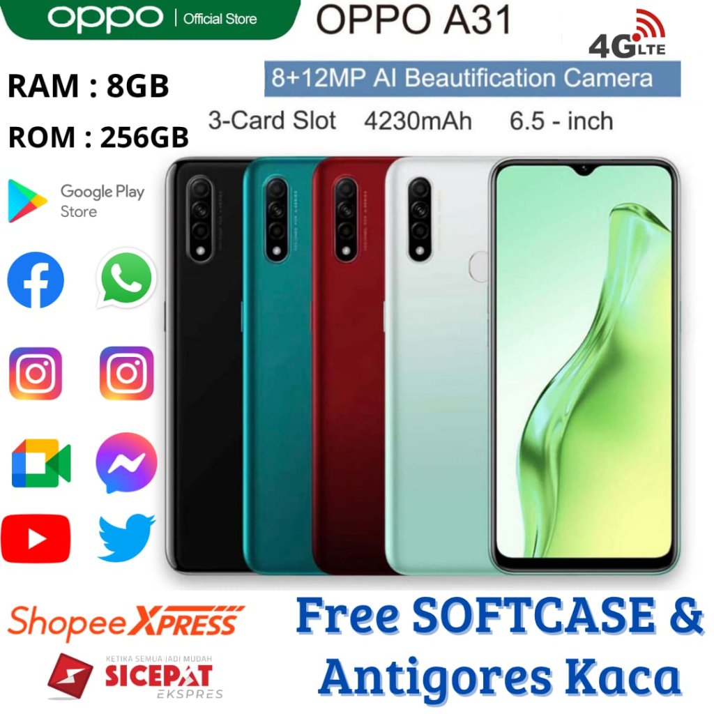 HP OPPO A31 RAM 8GB Internal 256GB Garansi 1 TAHUN