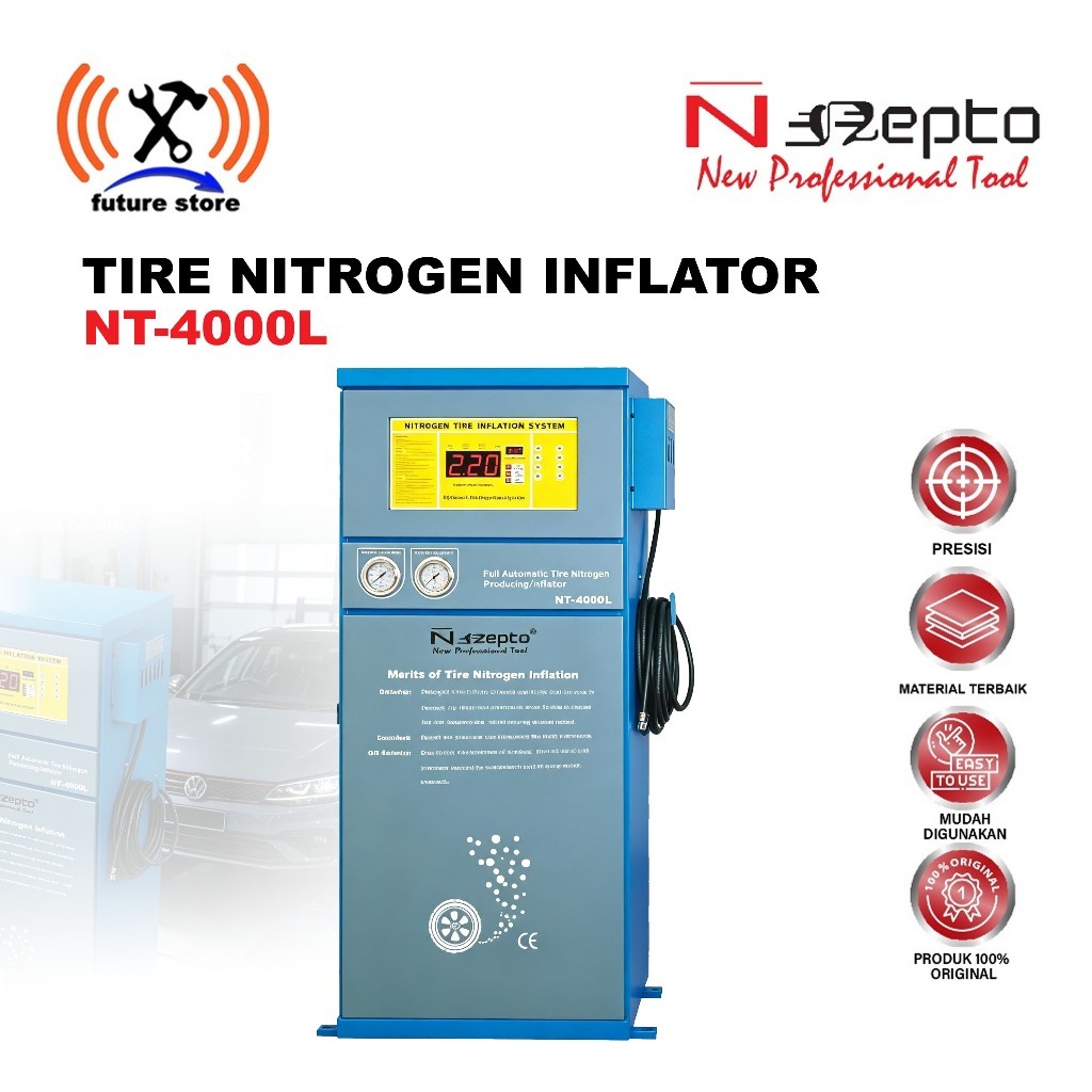 NEPTO TIRE NITROGEN INFLATOR NT-4000L UNTUK MOTOR & MOBIL ORIGINAL - ALAT PENGISI NITROGEN BAN