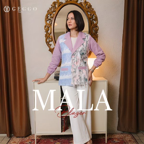 Geggo Official - MALA Blazer Batik Wanita Casual Mix Cotton Lengan Panjang
