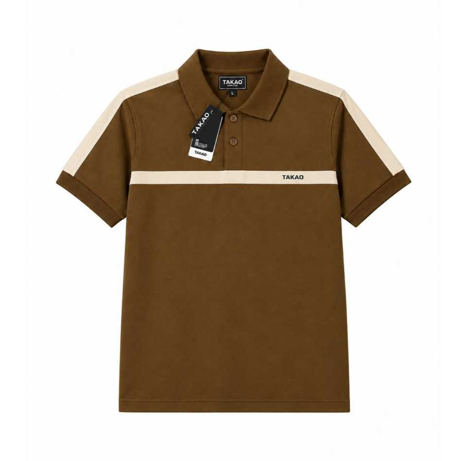 Polo Shirt Takao Kombinasi Original Brand Local Bahan Pique Diamond M-L-XL