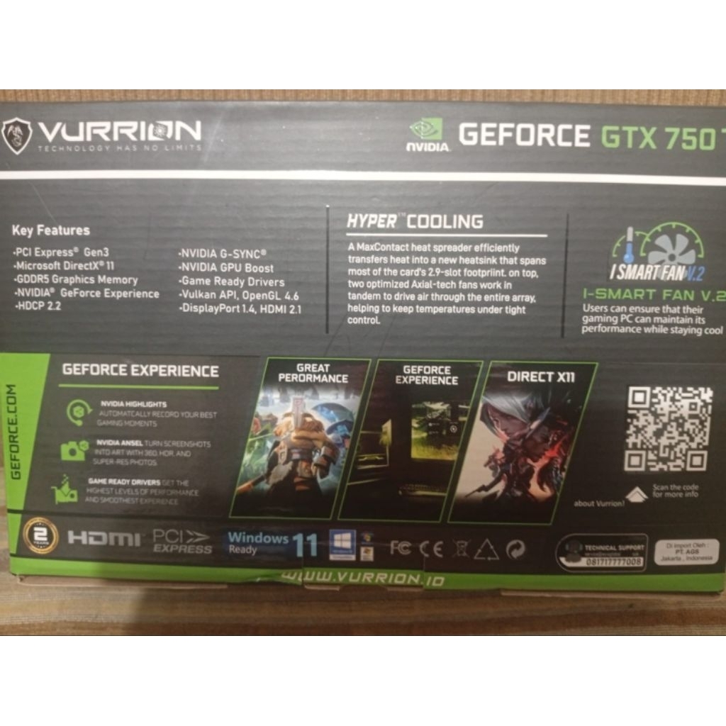 VGA gaming vurrion GT 750 TI