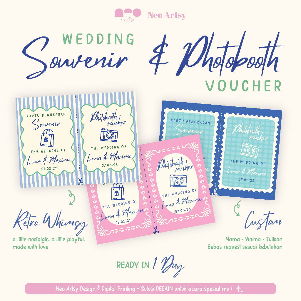 NeoArtsy - Kartu Photobooth & Souvenir Pernikahan - Wedding Photobooth & Souvenir Voucher
