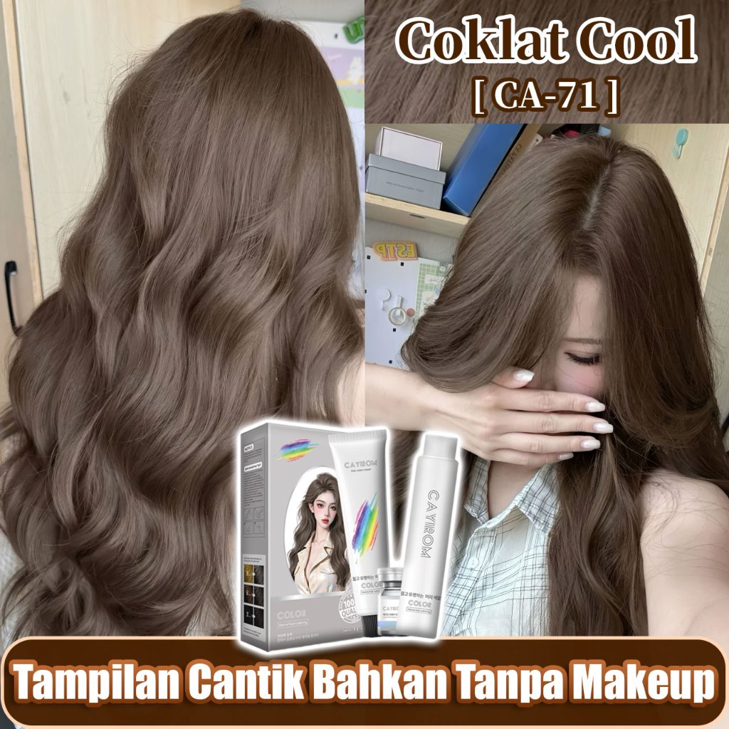 [Tidak merusak rambut] CAYIROM Coklat Cool cat rambut 200ml,Rambut Tetap Lembut Berkilau Setelah Diw