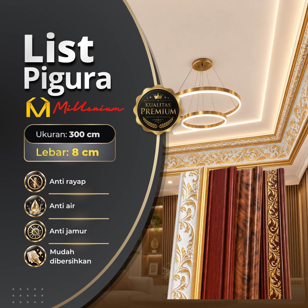 Plafon Figura / List Figura Ukuran 8 cm x 3 meter