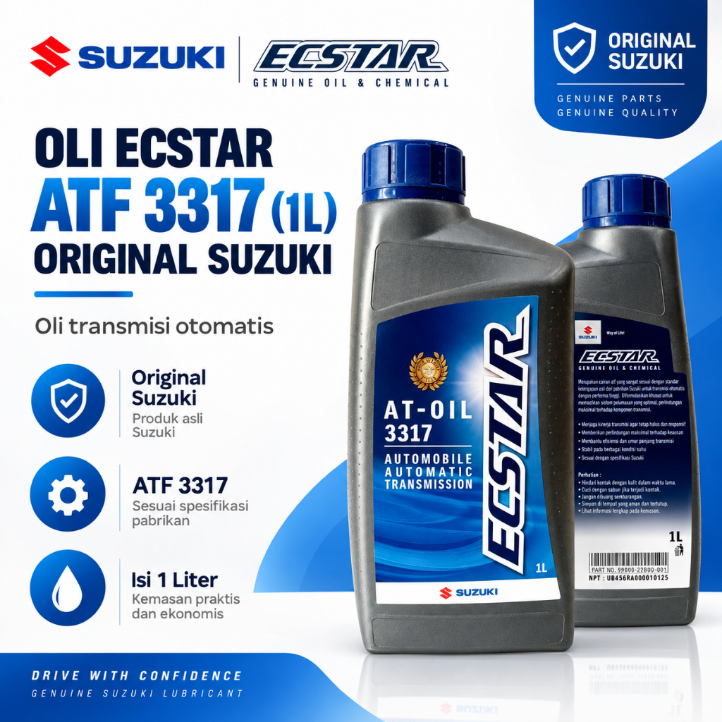 Oli ECSTAR ATF 3317 1L Original Suzuki | Oli Transmisi Matic Mobil Automatic Transmission Fluid