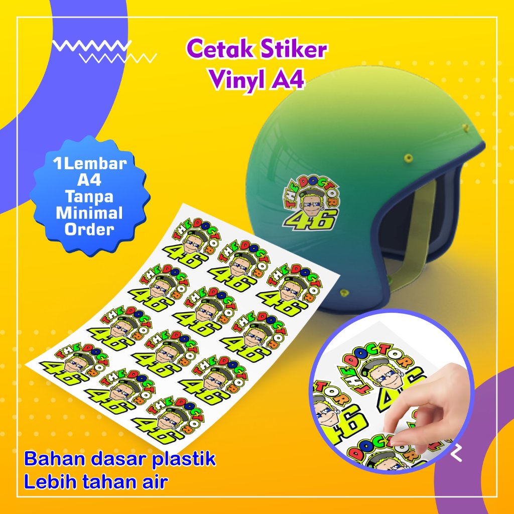 Cetak Stiker Vinyl A4 Sticker Label Makanan Logo Kemasan Cutting Pola