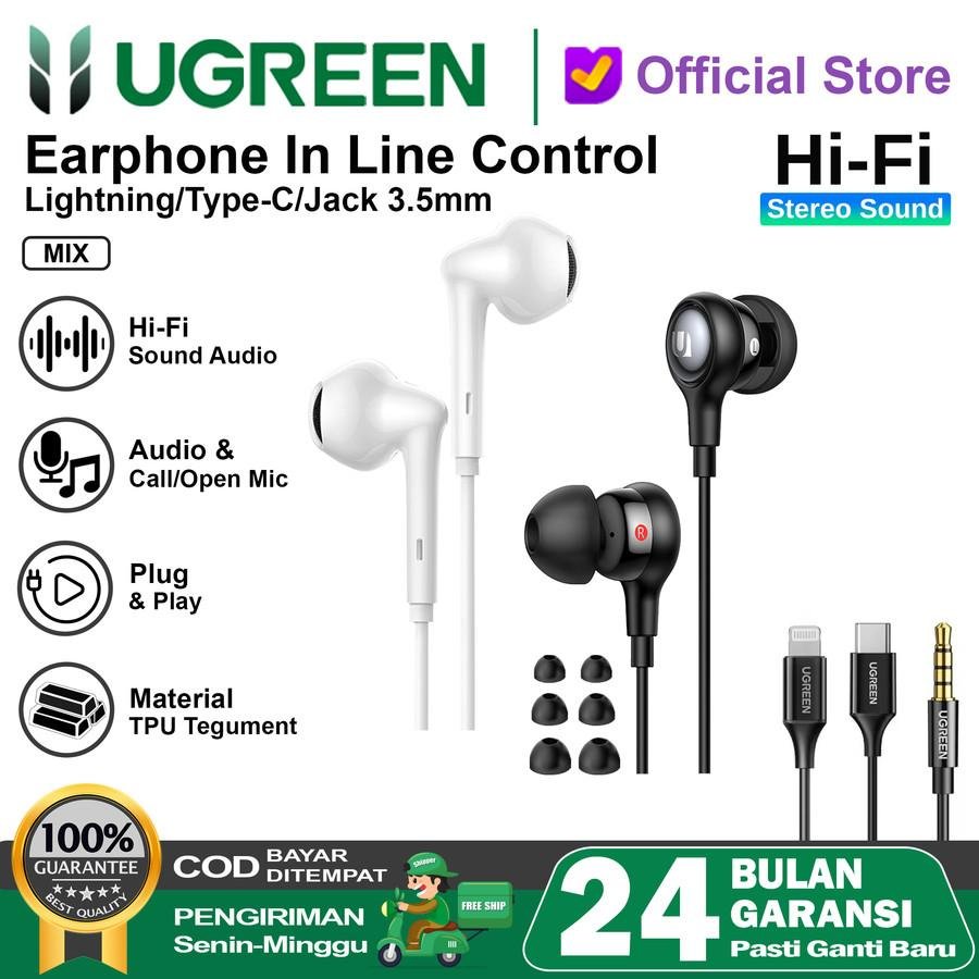 UGREEN Earphone Handsfree Iphone Lightning / Jack 3.5MM / Type C Ori