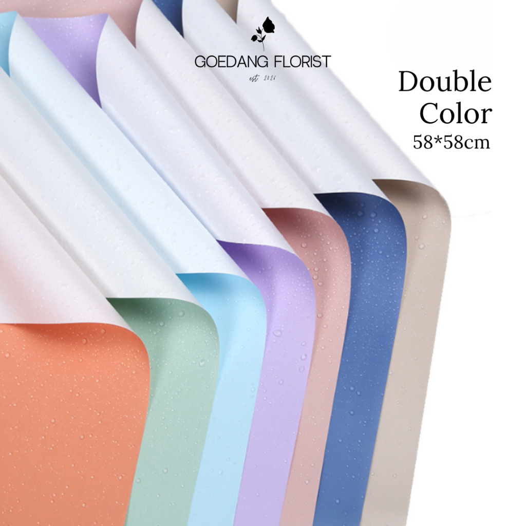 [20 LEMBAR] Wrapping Paper BI Colour White | Cellophane Kertas Wrapping Bunga Waterproof