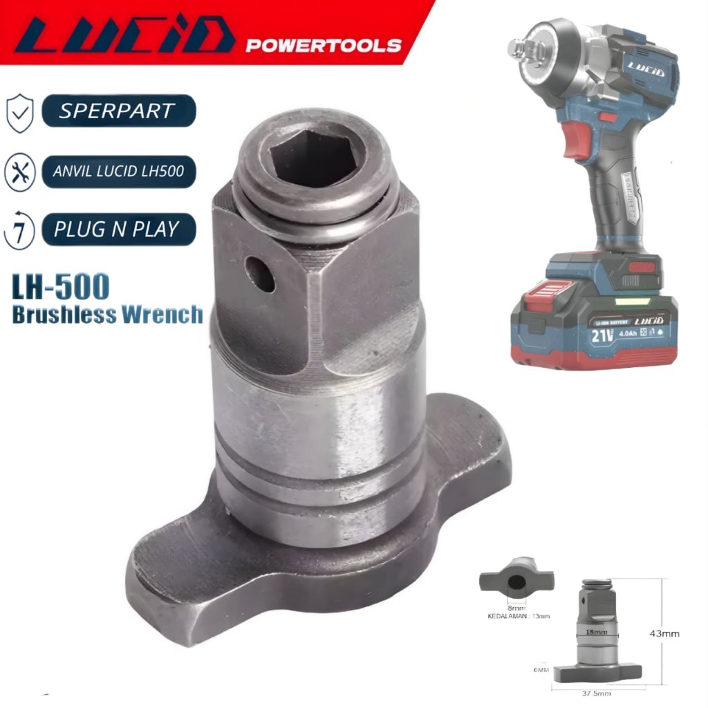 Anvil Impact Wrench Lucid LH500 600nm Lubang Hex Dual Fungsion