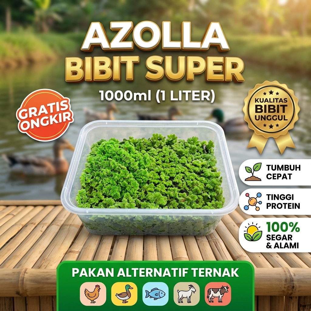 Azola Bibit Super 1000ml | Azolla Pakan Ternak | Azola Bibit Hidup | Bibit Azola Pakan Ternak
