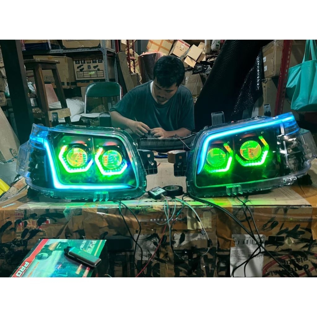 HEADLAMP Pro7 Grandmax Dobel biled Full CUSTOM RGB Matrix