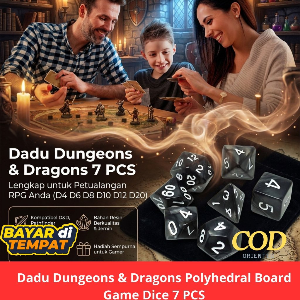 Dadu Dungeons & Dragons Polyhedral Board Game Dice 7 PCS/set dadu polyhedral 7 buah