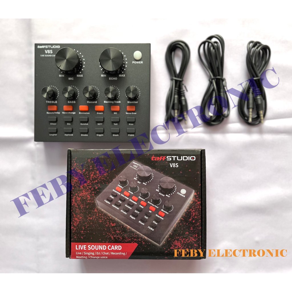 Soundcard TaffStudio V8S Bluetooth Audio USB External Soundcard LIVE Broadcast - V8S Original