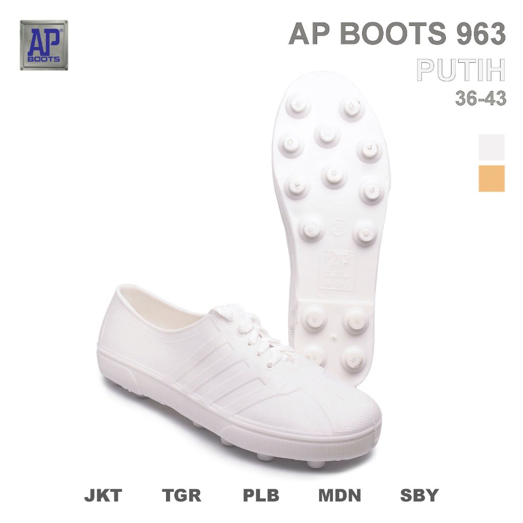 AP Boots AP 963 Putih - Sepatu Bola PVC