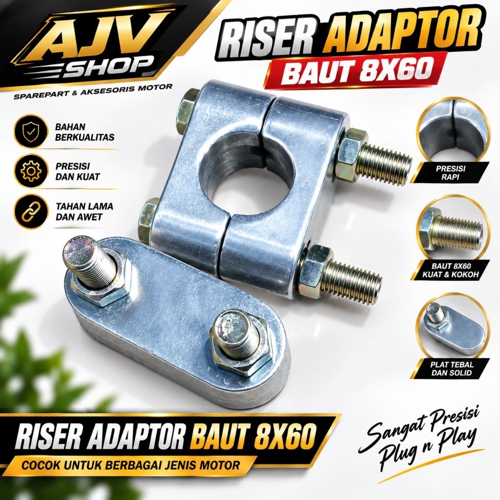 Riser stang/ Riser pangkon stang / clamp stang universal . alumunium