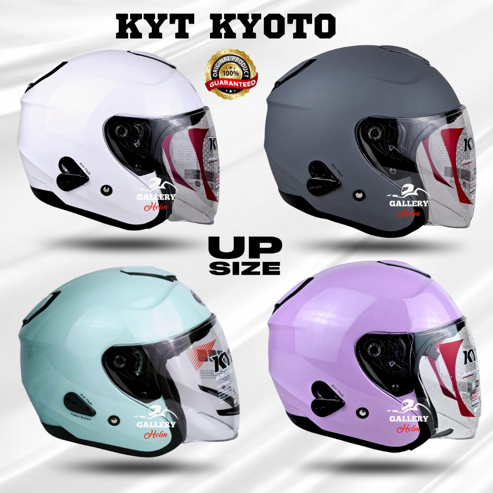 HELM KYT KYOTO PUTIH SOLID ORIGINAL SNI DOT | HALF FACE NYAMAN & RINGAN