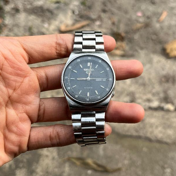 Jam tangan seiko 5 automatic second antik hitam