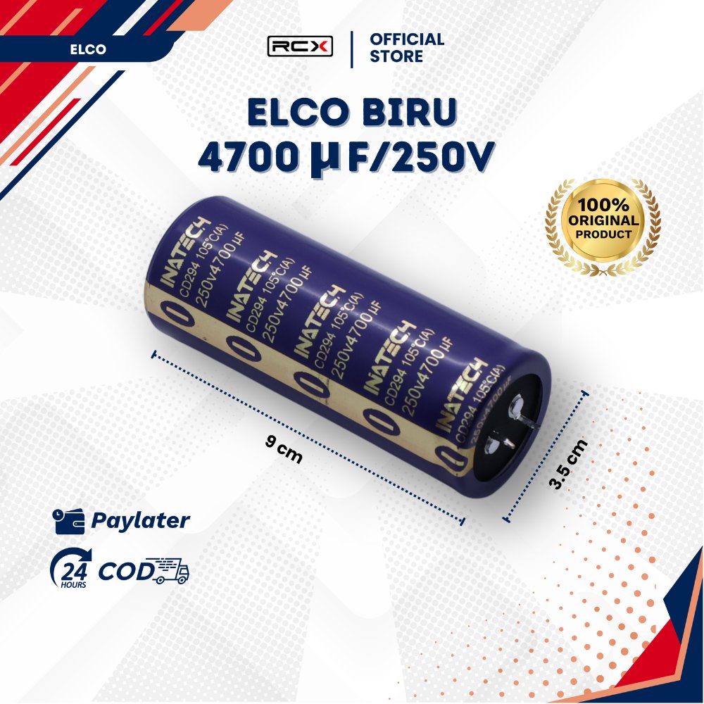 Elco Audio 4700 uF 250V INATECH Original Kapasitor Power Amplifier 4700uF 250 V