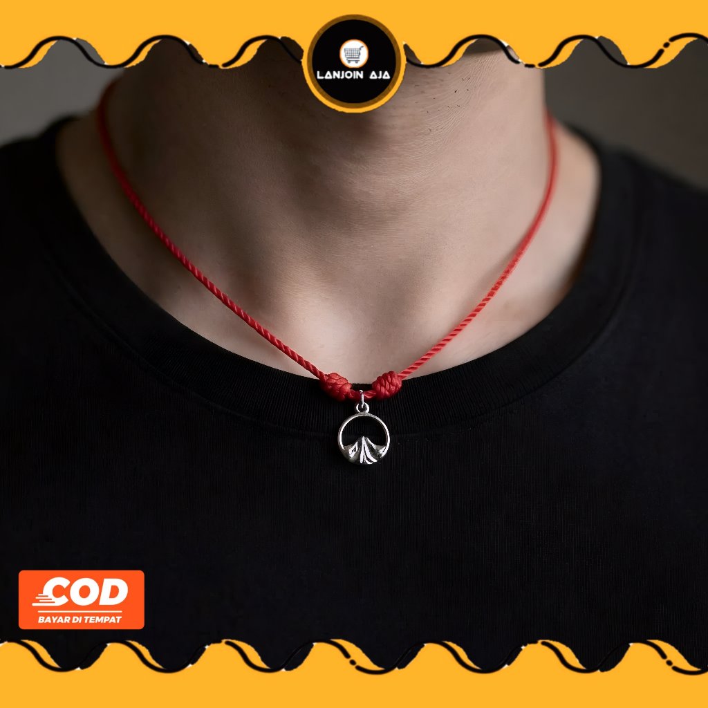 Kalung tali merah dengan gantungan Liontin Gunung Cowok Cewek