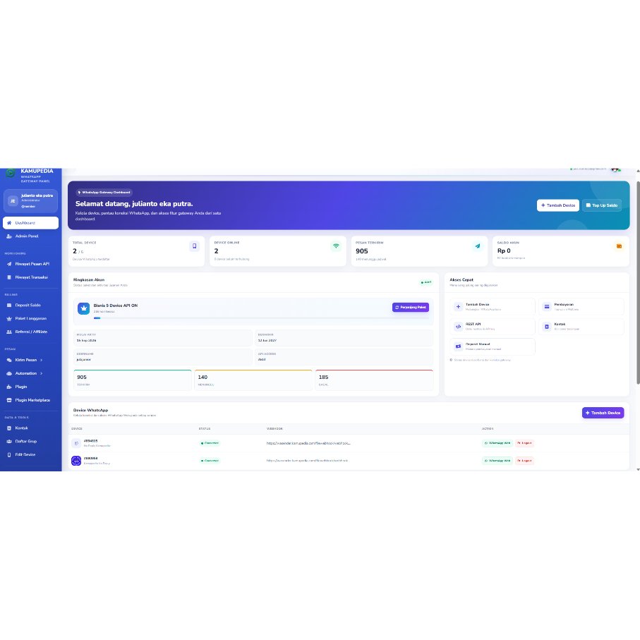 NEW  Source Code AI WhatsApp API Gateway – PLUGIN + Multi Device + AI Customer Service, Broadcast & 