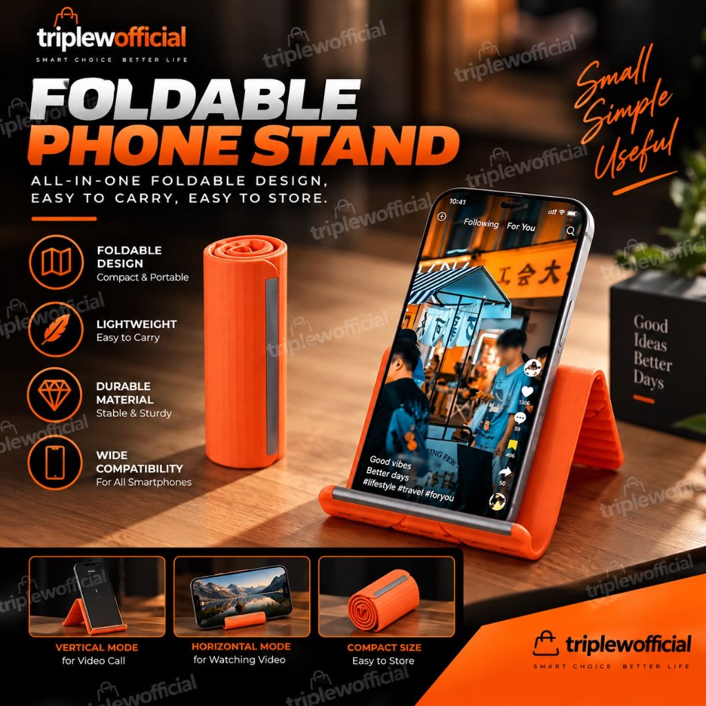 Foldable Phone Stand HP Lipat Portable Holder Dudukan Android Ipad HP Smartphone Universal Premium
