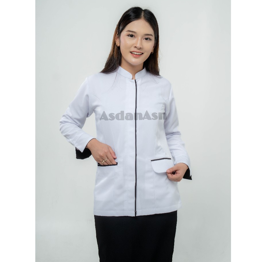 [ PREMIUM ]BAJU DINAS HITAM PUTIH Polos / Baju Dinas Hitam Putih ASN Bahan Licin (Premium)