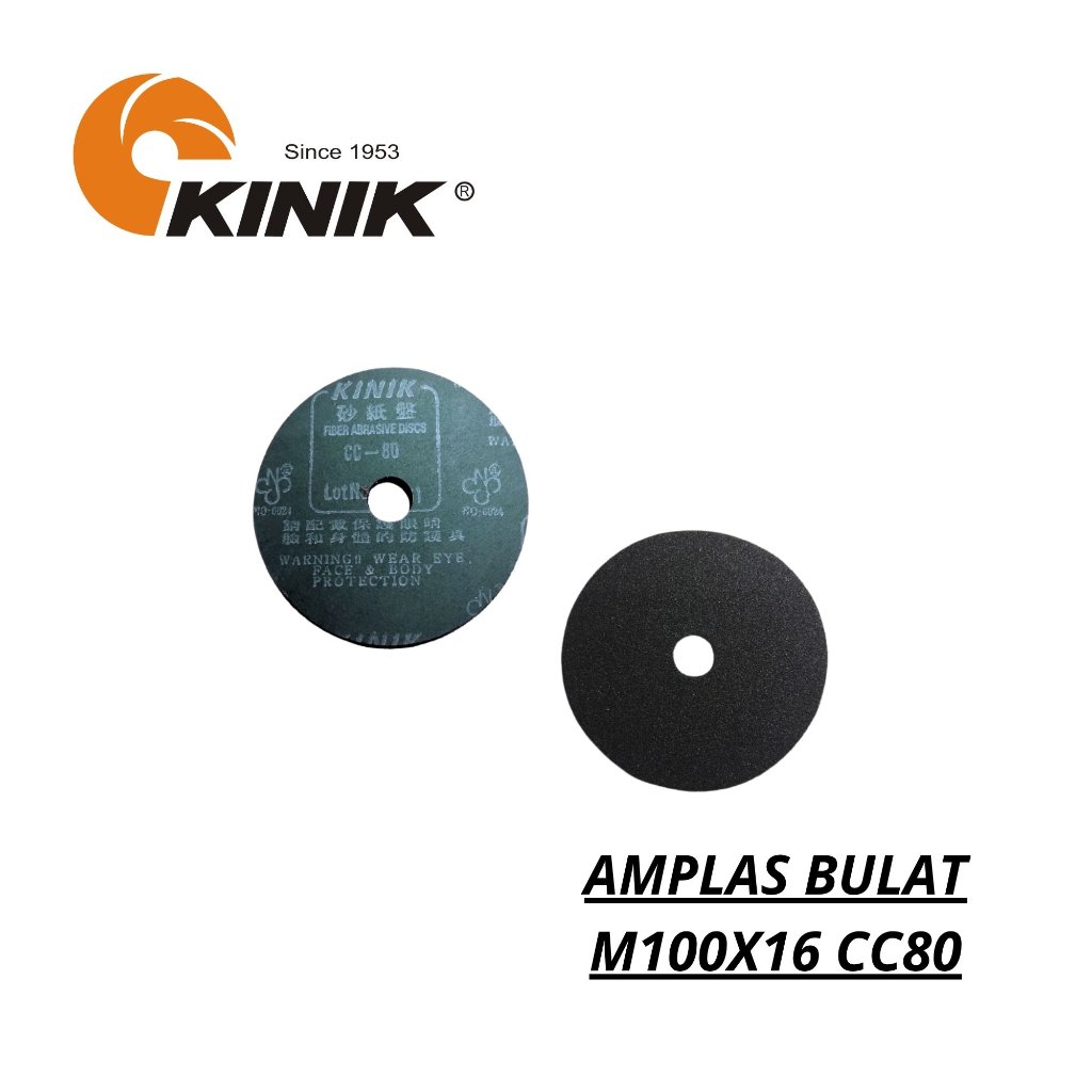 KINIK AMPLAS BULAT 4INCH M100X16 CC16/CC50/CC60/CC80/CC100/CC120 / AMPLAS GERINDA GURINDA BULAT 4INC