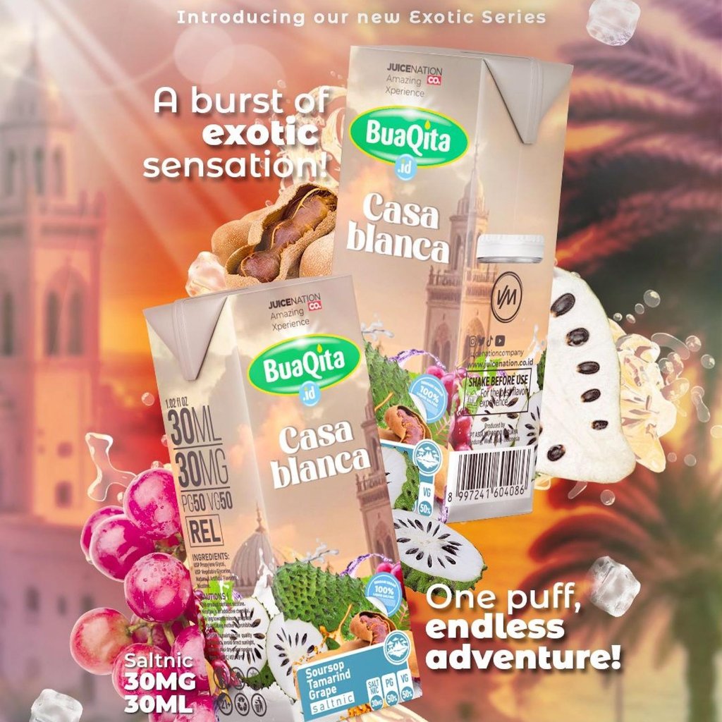 Juicenation Buaqita Casablanca Soursop Tamarind Grape Salt Nic 30MG 30ML E-Liquid