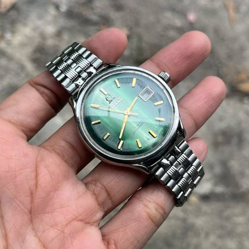 Jam tangan titus manual widing second original hijau mulus