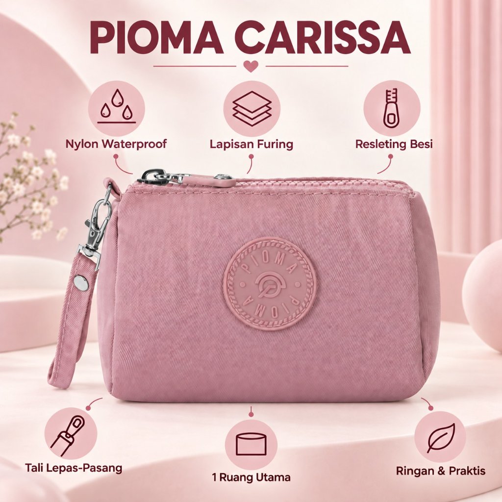 PIOMA Carissa Dompet Koin Wanita Mini Pouch 1 Resleting Waterproof
