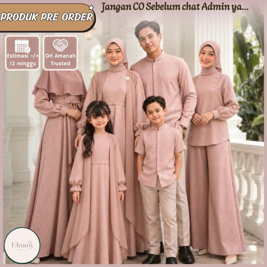 Senada famset lebaran 2027 by Azamka OPEN PO READY JANUARI 2027 Family set gamis koko anak dewasa sa