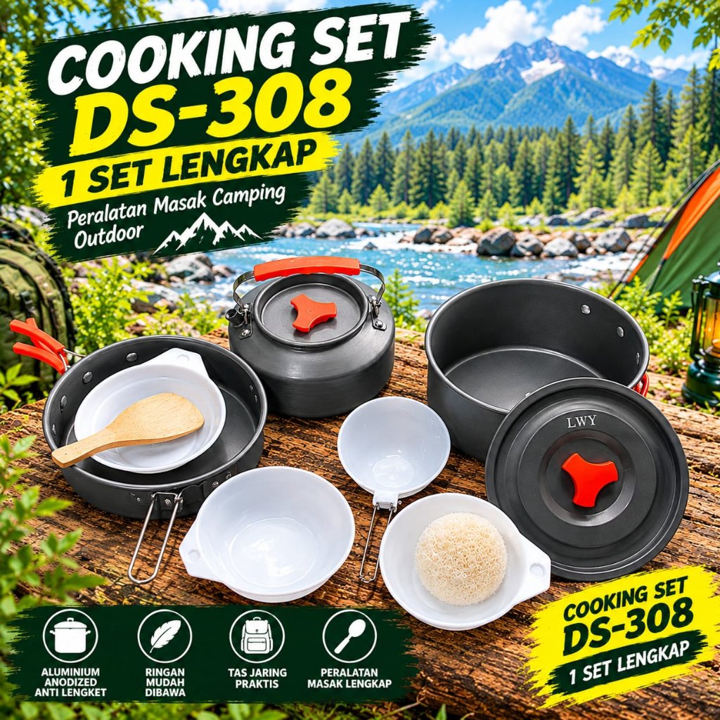 cooking set nesting teko camping 308