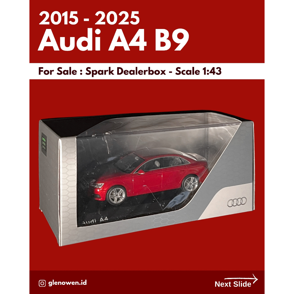 Diecast Dealerbox 1:43 Audi A4 B9 Red SEALED RARE ITEM