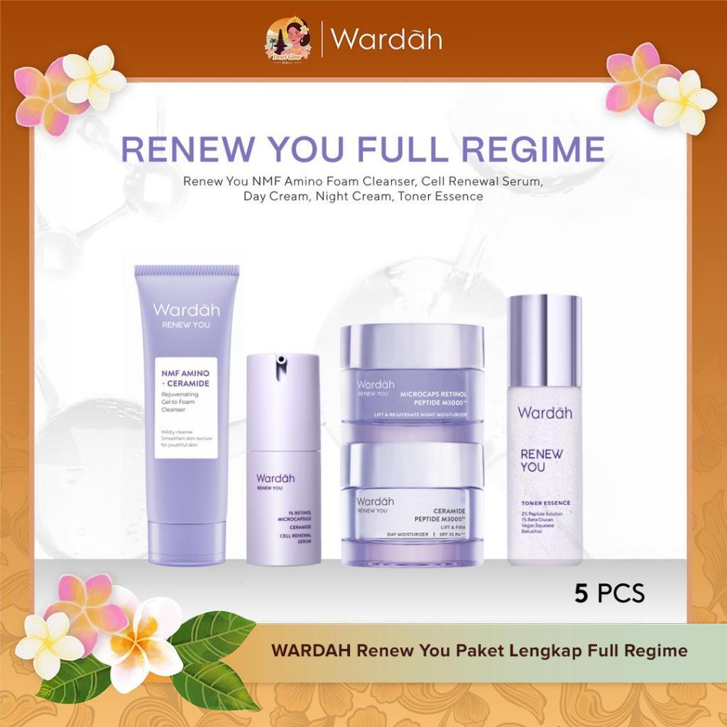 WARDAH Renew You Paket Lengkap Full Regime (Serum, Night Cream, Essence, Day Cream, Facial Wash) - S