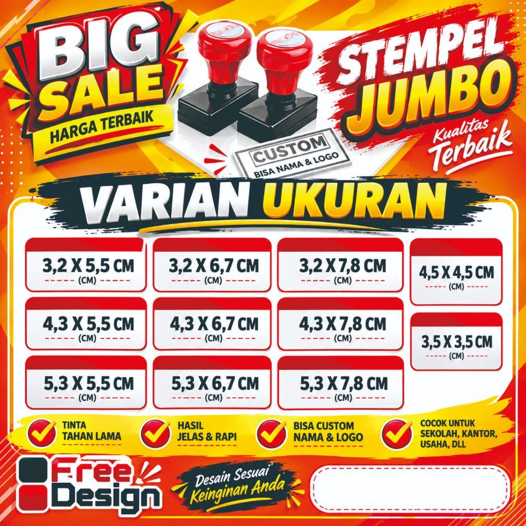 STEMPEL JUMBO / LEGALISIR / KARDUS / BOX / BISA CUSTOM NAMA DAN LOGO